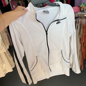 White and Black Nike Zip Up Jacket